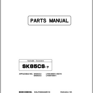 Kobelco SK85CS-7 Parts Manual S3LF00024ZE10