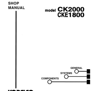 Kobelco CK2000 CKE1800 Shop Manual Wiring Diagram S5JC00001ZE01