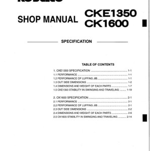 Kobelco CKE1350 CK1600 Shop Manual Wiring Diagram