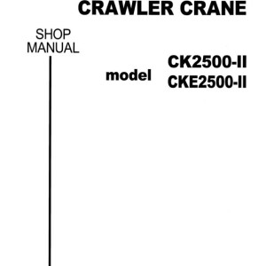 Kobelco CKE2500-II CK2500-II Shop Manual Wiring Diagram S5JD00002ZE02