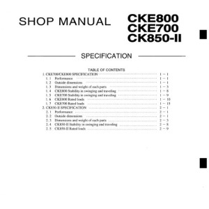Kobelco CKE700 CKE800 CK850-II Shop Manual Wiring Diagram