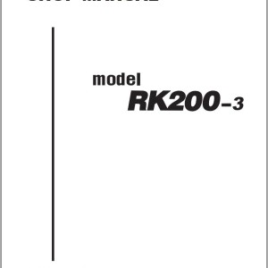 Kobelco Crane RK200-3 RK160-3 Shop Manual Wiring Diagram S5EW02001ZE01