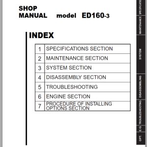 Kobelco ED160-3 Shop Manual S5LH0003E03