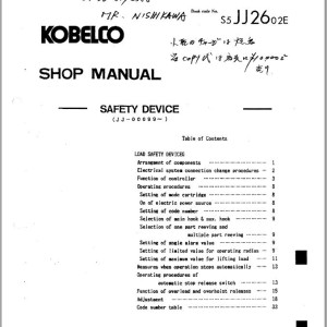 Kobelco LSD800C Safety Device and Electrical Schematic Diagram