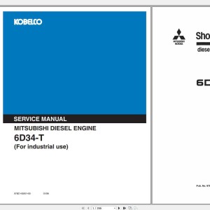 Kobelco Mitsubishi 6D34-T Diesel Engine Shop Manual 97821-05001