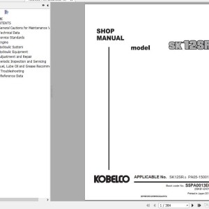 Kobelco SK12SR-3 ANZ KOR Shop Manual S5PA0013E01