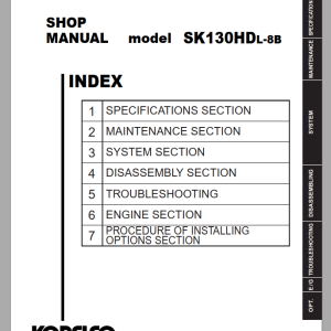 Kobelco SK130HDL-8B Shop Manual S5LX0001E01