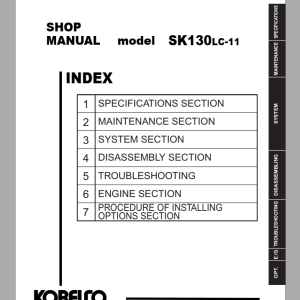 Kobelco SK130LC-11 Shop Manual S5LP0012E03