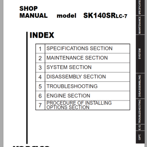 Kobelco SK140SRLC-7 Shop Manual S5YY0034E01