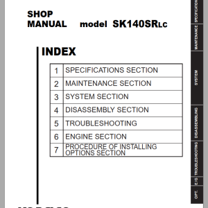 Kobelco SK140SRLC Shop Manual S5YY0012E03