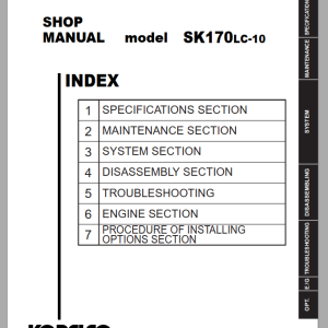 Kobelco SK170-10 Shop Manual S5YM0007E02