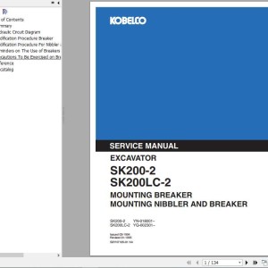 Kobelco SK200-2 SK200KC-2 Mounting Breaker & Nibbler Service Manual