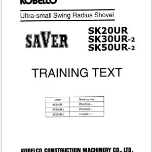 Kobelco SK20UR SK30UR2 SK50UR2 Training Text