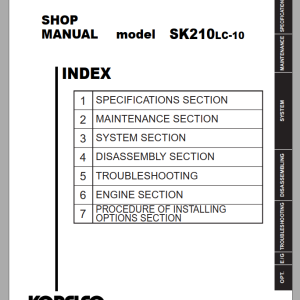 Kobelco SK210LC-10 Shop Manual S5YN0049E05
