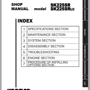 Kobelco SK225SRLC-2 Shop Manual S5YB0012E01