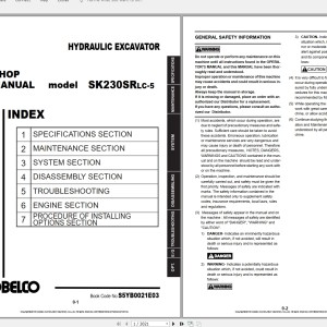 Kobelco SK230SRLC-5 Shop Manual S5YB0021E03