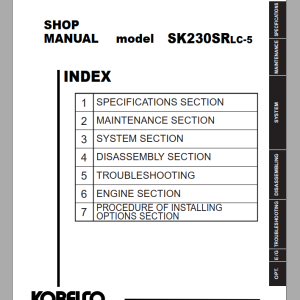 Kobelco SK230SRLC-5 Shop Manual S5YF0019E03