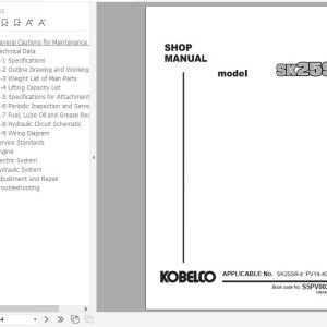 Kobelco SK25SR Shop Manual S5PV0029E01