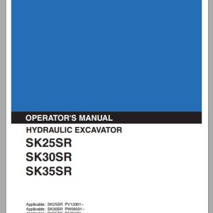 Kobelco SK25SR SK30SR SK35SR Operators Manual