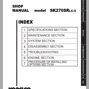 Kobelco SK270SRLC-5 Shop Manual S5YF0019E03