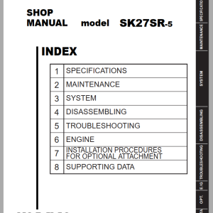 Kobelco SK27SR-5 Shop Manual S5PV0013E01