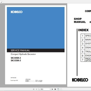 Kobelco SK30SR-5 SK35SR-5 Shop Manual S5PW0031E02