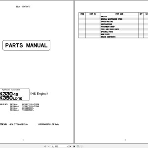 Kobelco SK330-10 SK350LC-10 Parts Manual YR20M01020P1