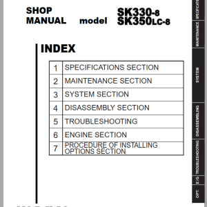 Kobelco SK330-8 SK350LC-8 Shop Manual S5LC0011E04