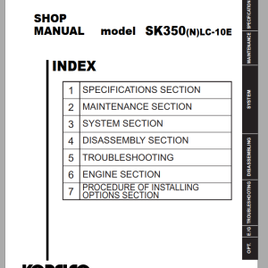 Kobelco SK350LC-10E SK350NLC-10E Shop Manual S5LC0055E02