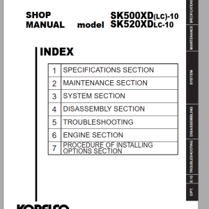 Kobelco SK500-10 SK520XDLC-10 Shop Manual S5LS0029E02