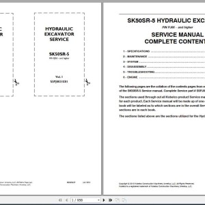 Kobelco SK50SR-5 84365627 Service Manual S5PJ0031E01