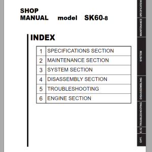 Kobelco SK60-8 Shop Manual S5LE0003E01