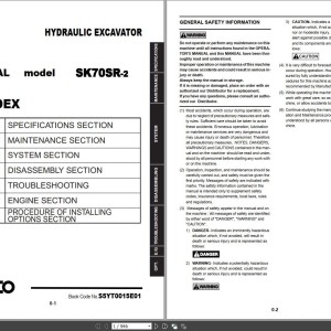 Kobelco SK70SR-2 Shop Manual S5YT0015E01