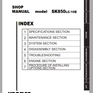 Kobelco SK850LC-10E Shop Manual S5LY0008E02