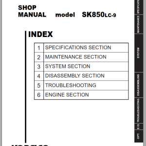 Kobelco SK850LC-9 Shop Manual S5LY0006E04
