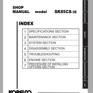 Kobelco SK85CS-3E Shop Manual S5LF0018E03