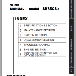 Kobelco SK85CS-7 Shop Manual S5LF0022E02
