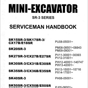 Kobelco SR3 Series Serviceman Handbook S7PO00404ZE01