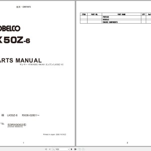 Kobelco LK50Z-6 Parts Manual S3RX0002