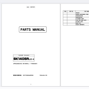 Kobelco SK140SRLC-7 2025 Parts Manual S3YY00044ZE