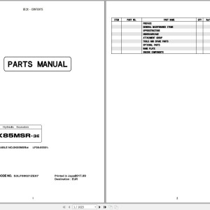 Kobelco SK85MSR-3E Parts Manual S3LF00021ZE