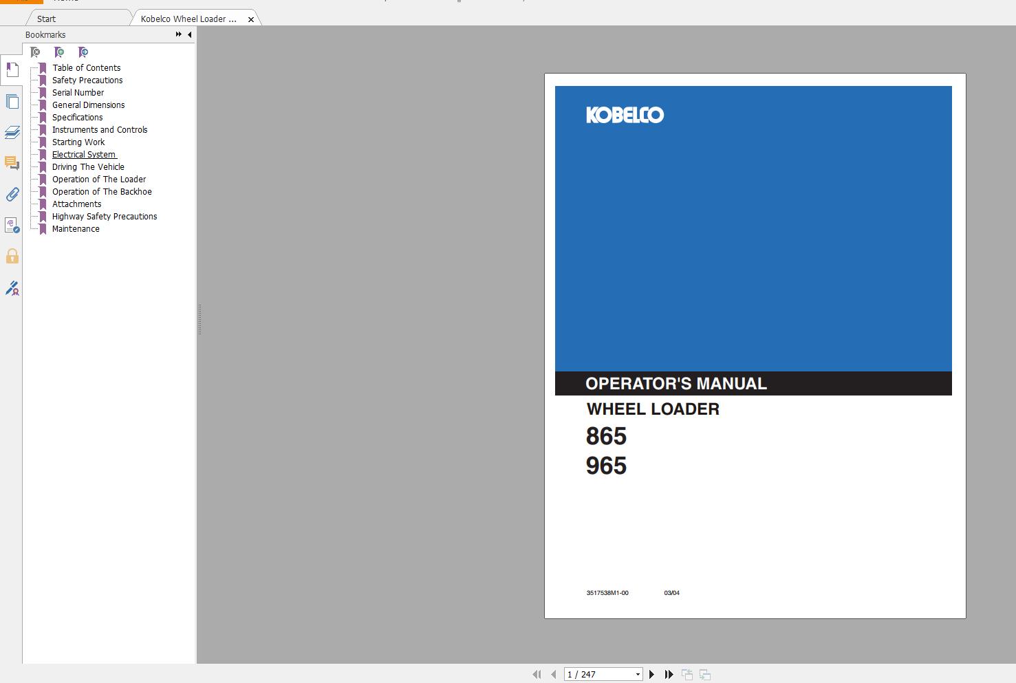 Kobelco Wheel Loader 877 MB PDF Shop Manual & Operator Manual (3)