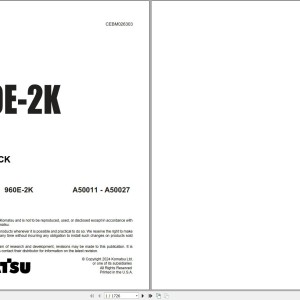 Komatsu 960E-2K Shop Manual CEBM026303