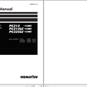 Komatsu PC210-10M0 PC210LC-10M0 PC225LC-10M0 Shop Manual SEN06701-CA