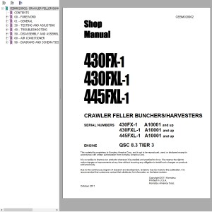 Komatsu 430FX-1 430FXL-1 445FXL-1 Shop Manual CEBM020902