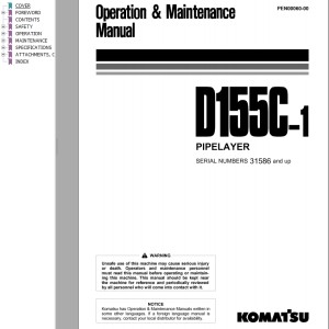 Komatsu D155C-1 Operation & Maintenance Manual PEN00060-00
