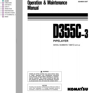 Komatsu D355C-3 Operation & Maintenance Manual SEAM051300T