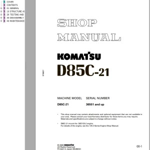 Komatsu D85C-21 Shop Manual SEN04766-00