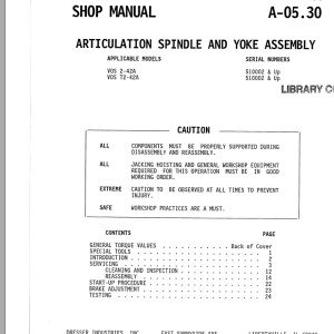 Komatsu Dresser VOS 2-42A VOS T2-42A Shop Manual