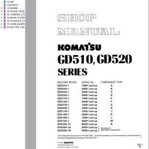Komatsu GD510 GD520 Series Shop Manual SEBMG5250108